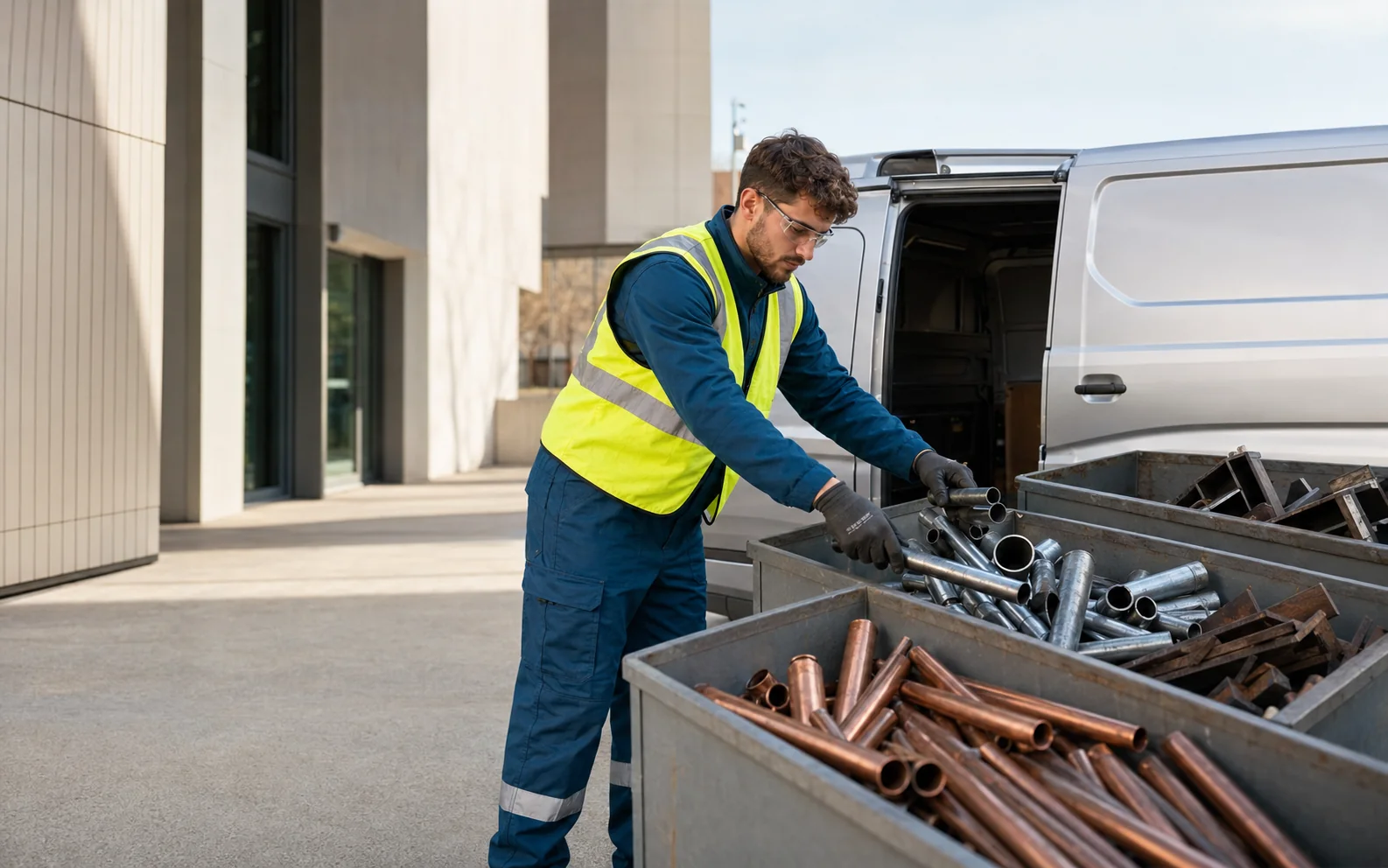 Tri de métaux destinés au recyclage.